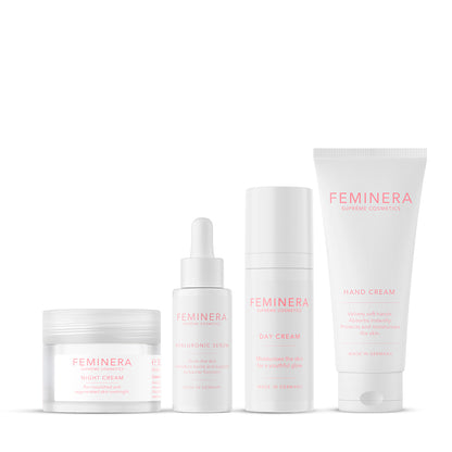 Hydration Set: Tagescreme, Nachtcreme, Augenserum &amp; Handcreme gegen Hautalterung